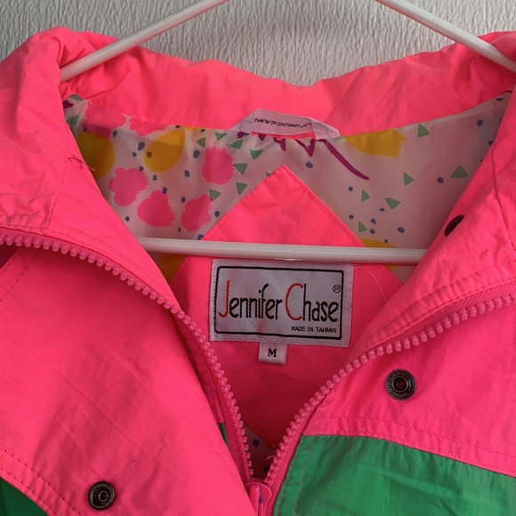 80βs Womenβs Neon Jacket Multi Colored Workout Pink - Picture 5 of 10